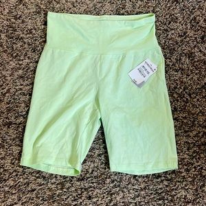 Green biker shorts from Nordstrom- tag still on